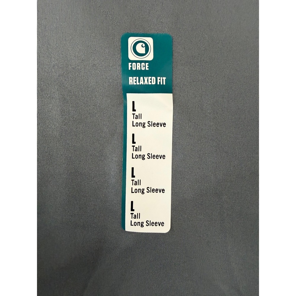 Carhartt Force Sun Defender UPF 50+ Long Sleeve Performance Shirt Gray L Tall - Picture 3 of 6